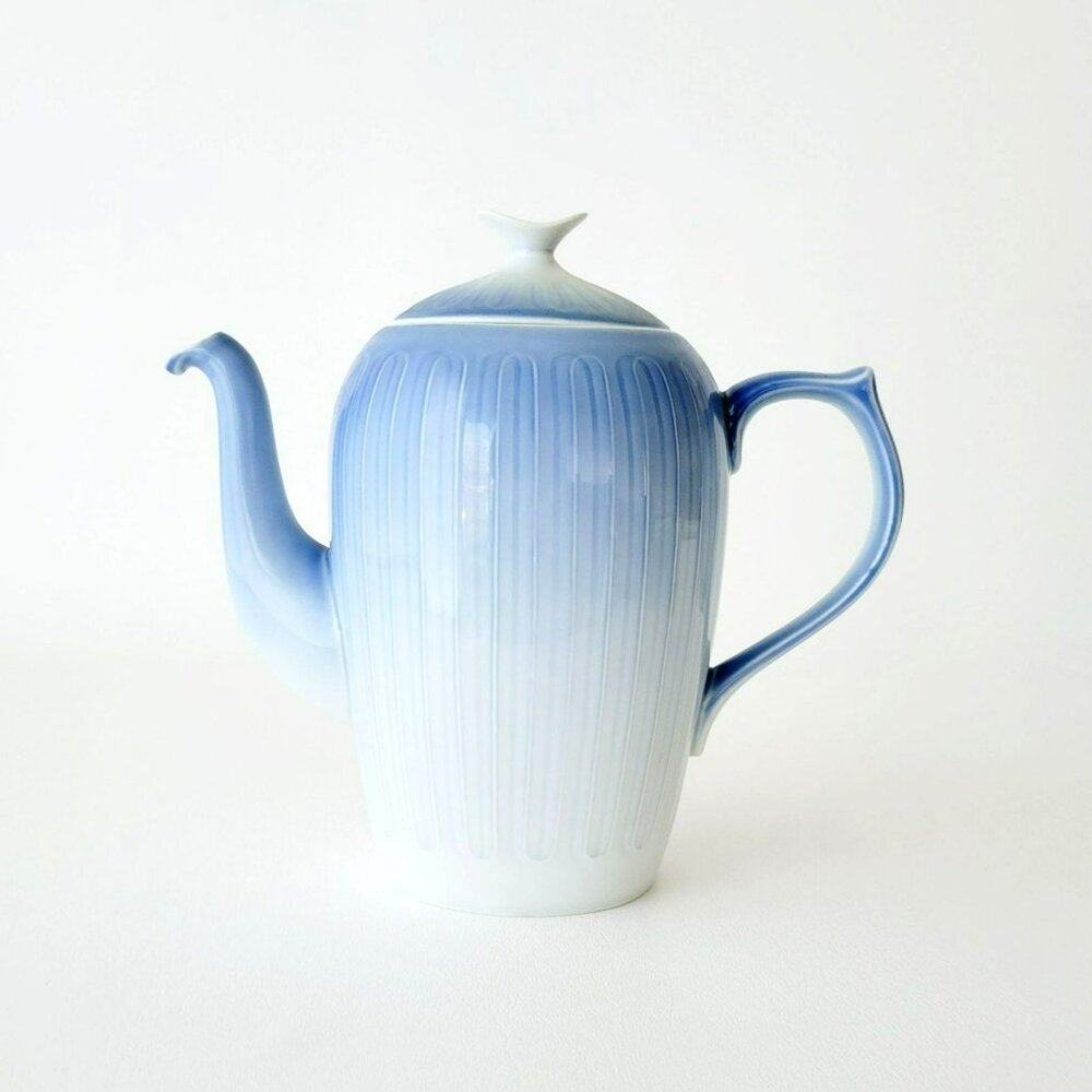 Vintage B&G Coffee Pot Ballerina Coastal Blue Ombre Bing & Grondahl Denmark
